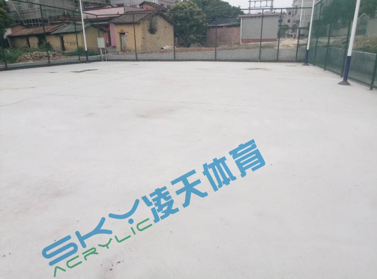 丙烯酸球场案例：广州市增城石迳村丙烯酸网球