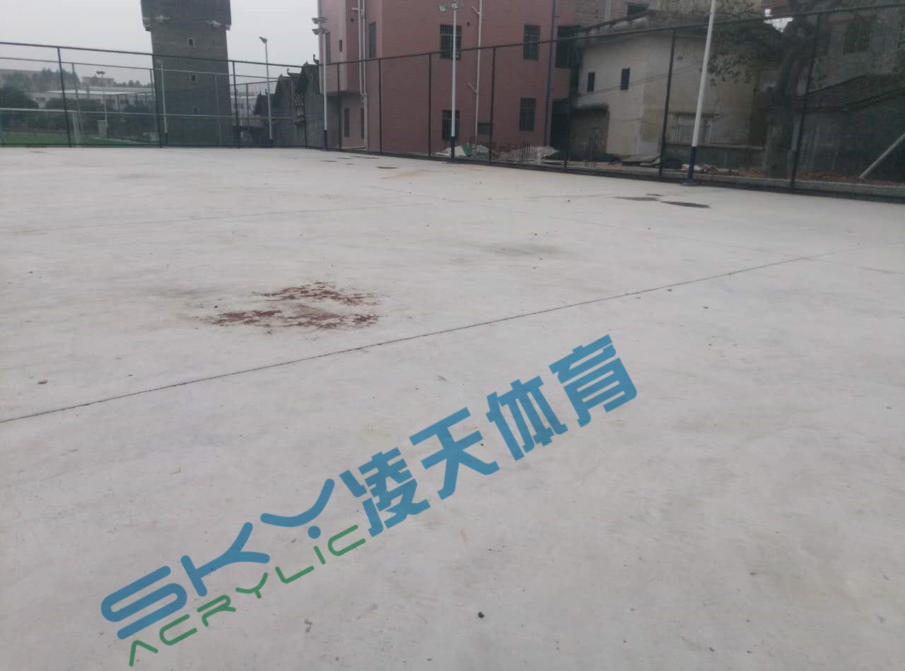 丙烯酸球场案例：广州市增城石迳村丙烯酸网球